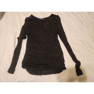 Whetherly Sweater Womens Medium Black Metallic Long Sleeve Stretch Pullover‎ USA